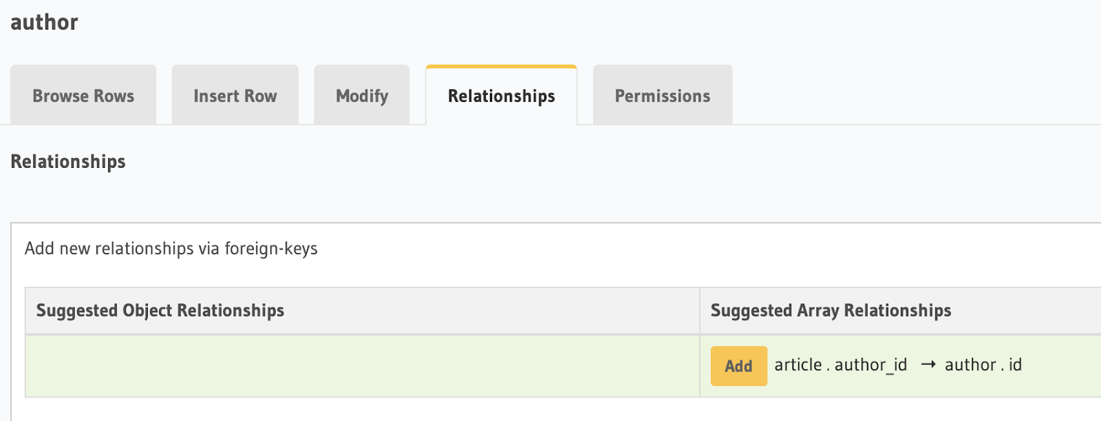 array relationships form array relationships form